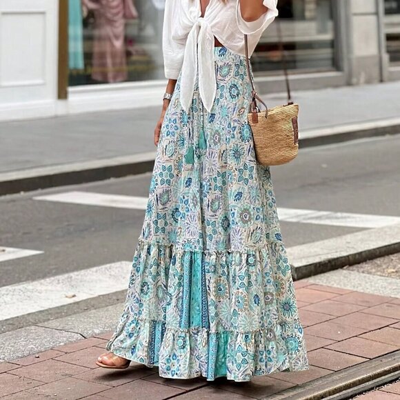 Autograph Linen Maxi Skirt Size 14